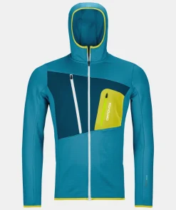Outlet ORTOVOX FLEECE GRID HOODY M heritageblue
