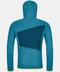 Outlet ORTOVOX FLEECE GRID HOODY M heritageblue