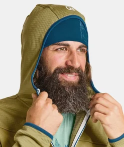 Outlet ORTOVOX FLEECE GRID HOODY M heritageblue