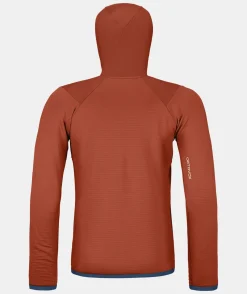 Best Sale ORTOVOX FLEECE GRID HOODY M clayorange