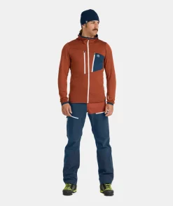 Best Sale ORTOVOX FLEECE GRID HOODY M clayorange
