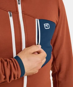 Best Sale ORTOVOX FLEECE GRID HOODY M clayorange