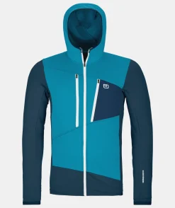 Store ORTOVOX FLEECE GRID HOODY M mountainblue