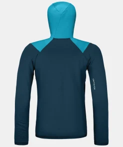Store ORTOVOX FLEECE GRID HOODY M mountainblue