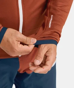 Store ORTOVOX FLEECE GRID HOODY M mountainblue
