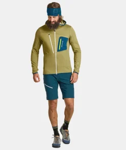 Hot ORTOVOX FLEECE GRID HOODY M clayorange