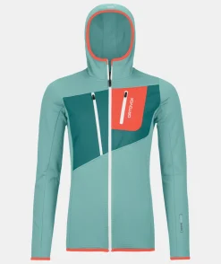 Outlet ORTOVOX FLEECE GRID HOODY W icewaterfall