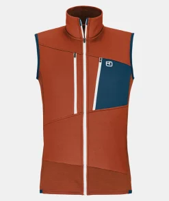 Best ORTOVOX FLEECE GRID VEST M clayorange