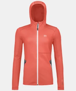 Clearance ORTOVOX FLEECE HOODY W coral
