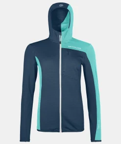 Best ORTOVOX FLEECE LIGHT GRID HOODED JKT W deepocean