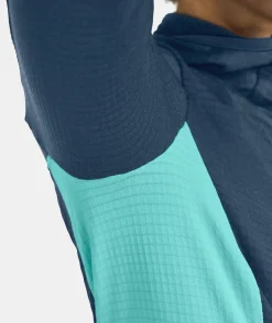 Outlet ORTOVOX FLEECE LIGHT GRID ZN HOODY W heritageblue