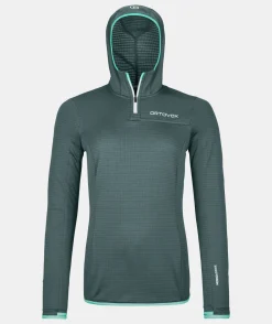 Discount ORTOVOX FLEECE LIGHT GRID ZN HOODY W darkarcticgrey