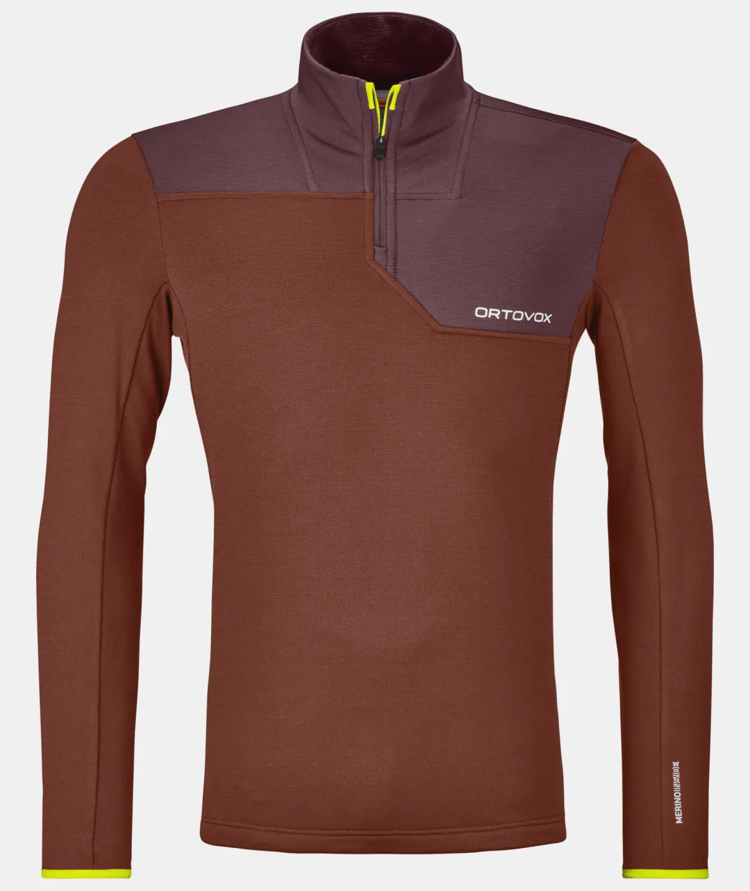 Cheap ORTOVOX FLEECE LIGHT ZIP NECK M clayorange