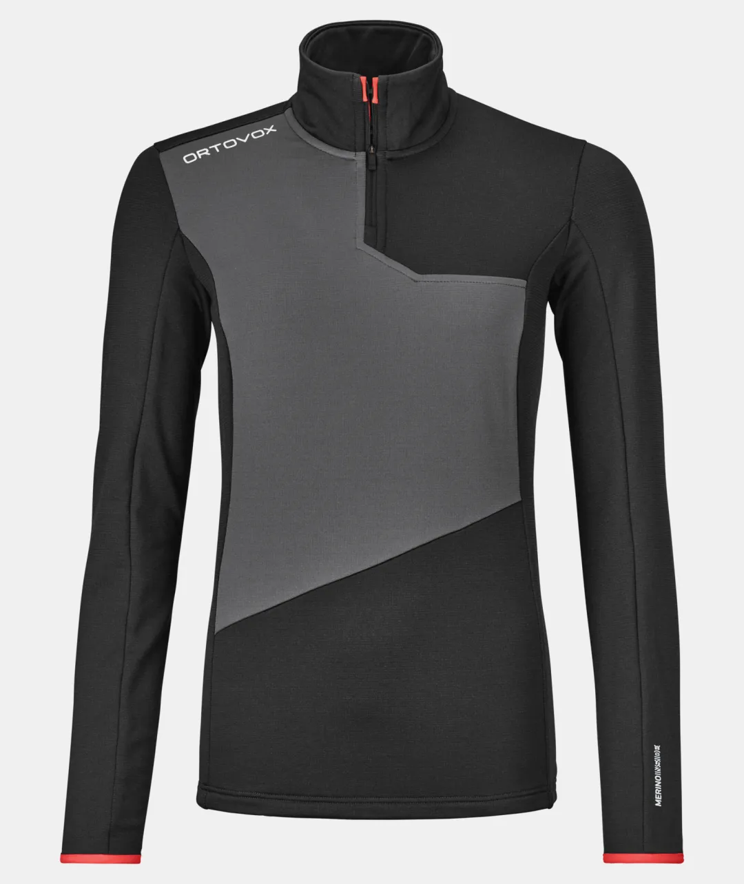Best Sale ORTOVOX FLEECE LIGHT ZIP NECK W blackraven