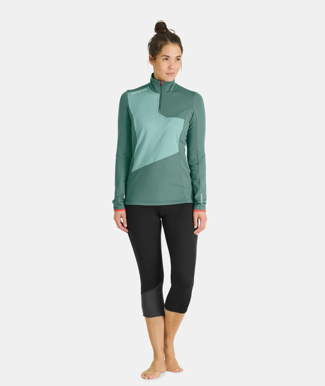 Best Sale ORTOVOX FLEECE LIGHT ZIP NECK W blackraven