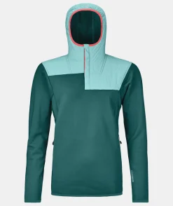Outlet ORTOVOX FLEECE PLUS ANORAK W pacificgreen