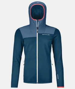 Store ORTOVOX FLEECE PLUS HOODY W petrolblue