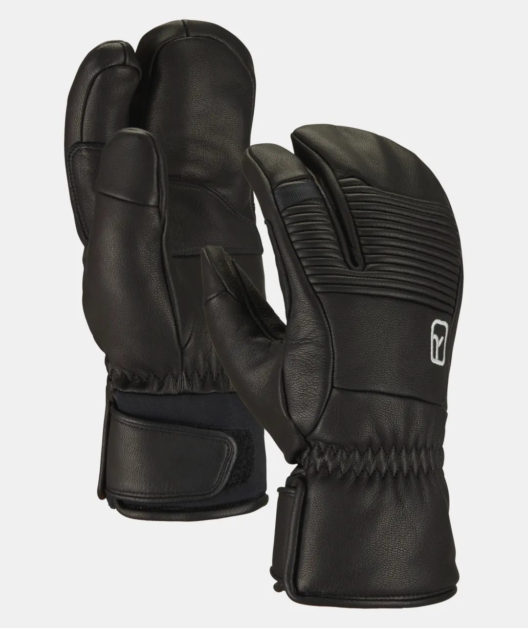 Cheap ORTOVOX FULL LEATHER 3 FINGER GLOVE blackraven