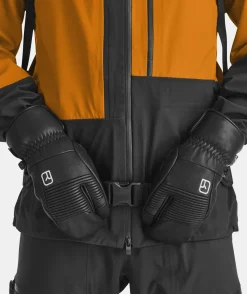 Cheap ORTOVOX FULL LEATHER 3 FINGER GLOVE blackraven