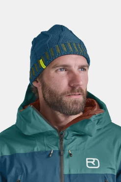 Cheap ORTOVOX MERINO TANGRAM KNIT BEANIE darkpacific