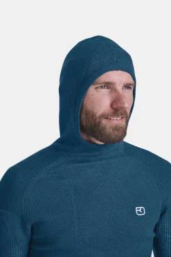 Clearance ORTOVOX MERINO THERMOVENT HOODY M petrolblue