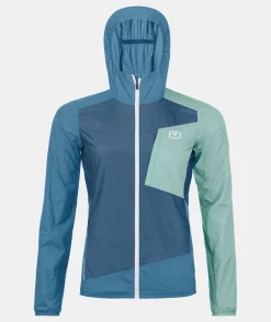 New ORTOVOX WINDBREAKER JACKET W petrolblue