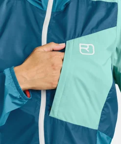 New ORTOVOX WINDBREAKER JACKET W petrolblue